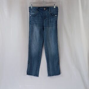 Liverpool Women's Size 6 Blue Jeans The Gia Glider Crop Slit Raw Hem